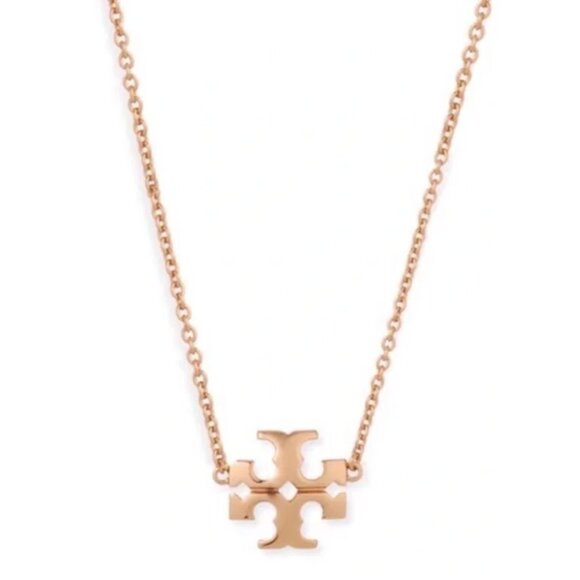 Tory Burch Jewelry - NEW!! Tory Burch Rose Gold Kira Logo Chainlink Necklace